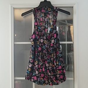 Floral surplice tank top